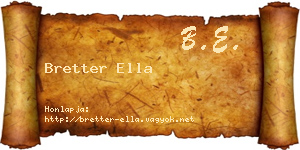 Bretter Ella névjegykártya